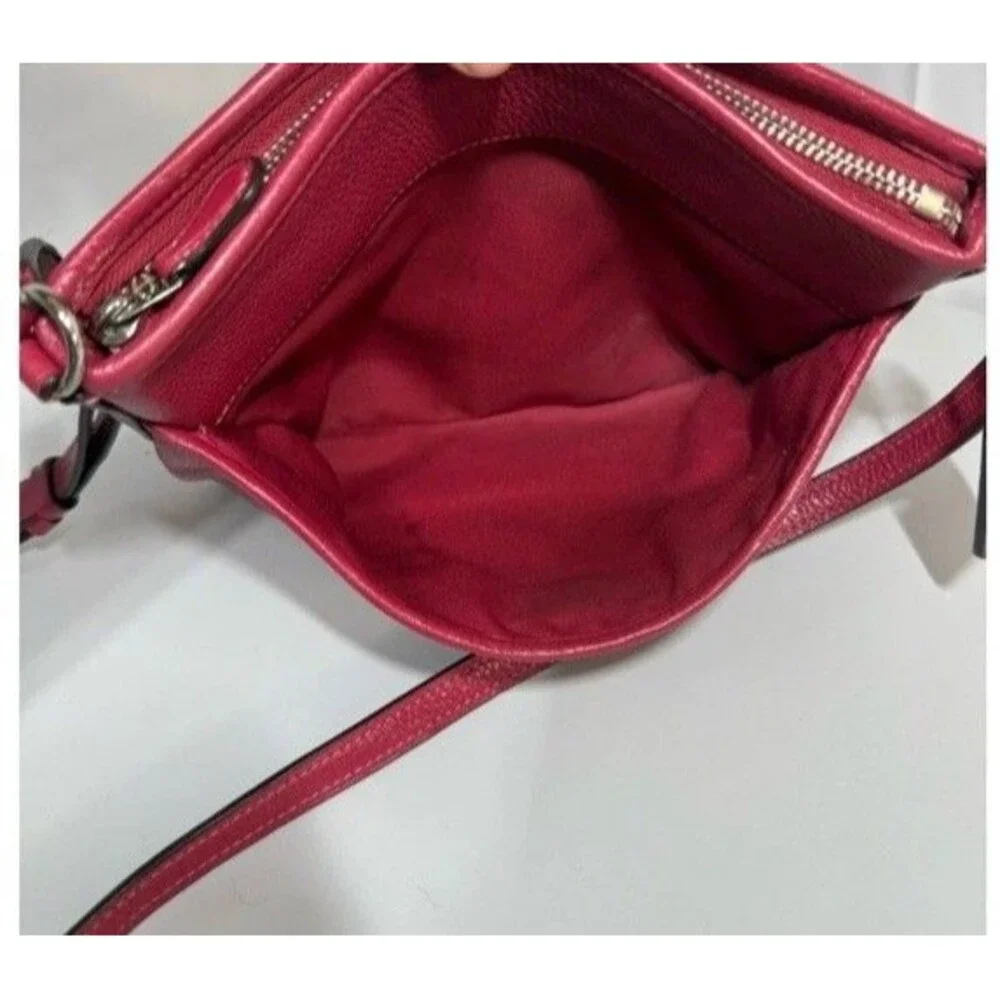 Coach Raspberry Pink Pebbled Leather Crossbody Bag F28035
